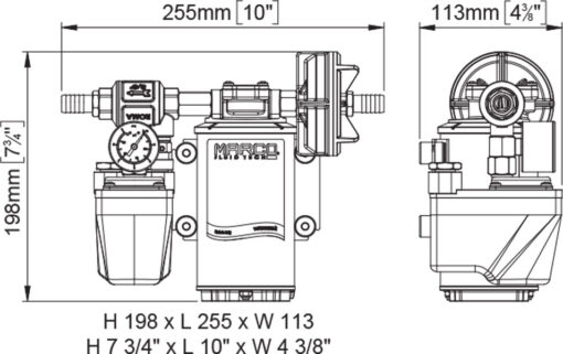 Marco DP9 Kit Deckwaschpumpe 4 bar (24 Volt) 2