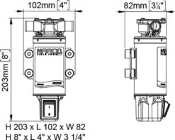 Marco UP1-JS Impellerpumpe 28 l/min mit integriertem on/off Schalter (24 Volt) 7