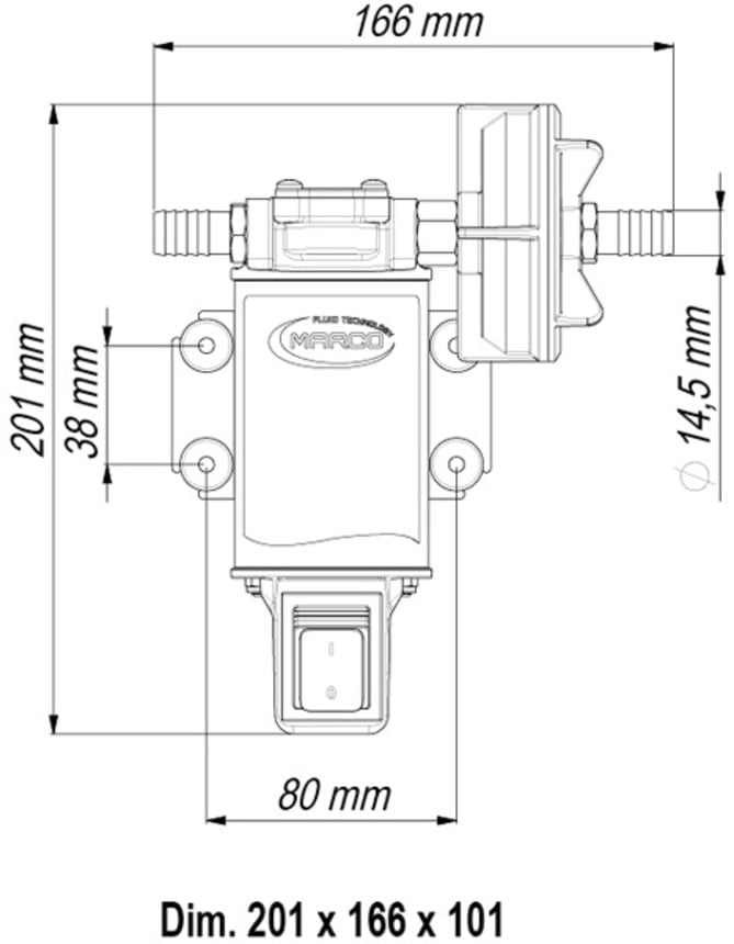 Marco UP3-S Zahnradpumpe 15 l/min mit integriertem on/off Schalter