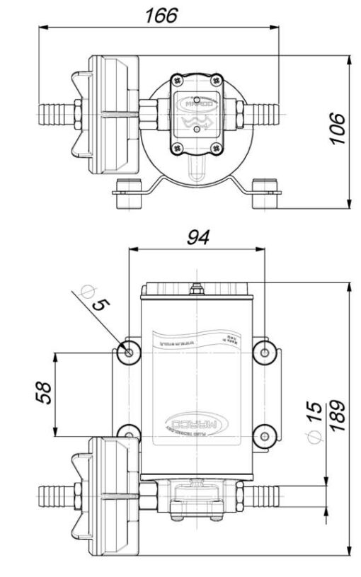 Marco UP10-XC Pumpe aus Edelstahl für Dauerbelastung 18 l/min - AISI 316 L (12 Volt) 6